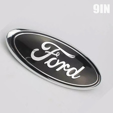 BLACK & CHROME 2004-2014 Ford F150 FRONT GRILLE/ TAILGATE 9inch Oval Emblem 1PC