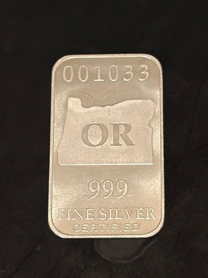 #ad 1 2 Troy Ounce Silver Bars 50 State Minimum Oregon $41.50