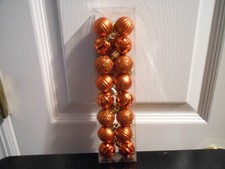 Halloween 1" Miniature Textured Orange Ornaments Set of 16 with Strings