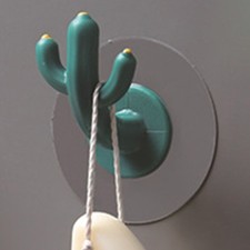 2pcs Cactus Shape Hook Wall Mounted Decorative Lovely Strong Adhesive Cactus AU