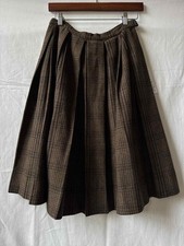 Vintage 1960s Wool Tweed Pleated Skirt