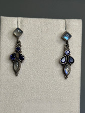 Rainbow Moonstone & Amethyst 925 Sterling Cha...