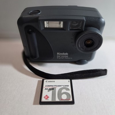 KODAK DC 3200 1.0MP Digital Camera Dark Gray - 5230 W/ Cannon FC-16M Memory Card
