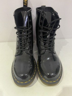 Dr. Doc Martens 1460 Damen Lack glänzend schwarz UK 8, USA 10 L, EU 42 sehr guter Zustand BP31