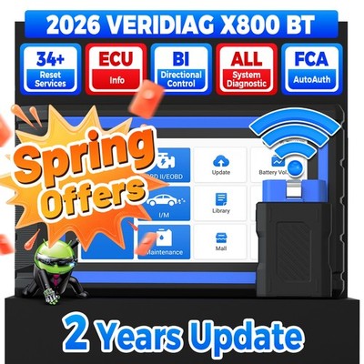 2026TOPDON VeriDiag X800BT Bi-di OBD2 Scanner Diag CANFD FCA Full System AD800BT