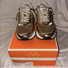 NWT VOILE BLANCHE QWARK EASY SFW Leather Technical Fabric Sneakers in Platinum