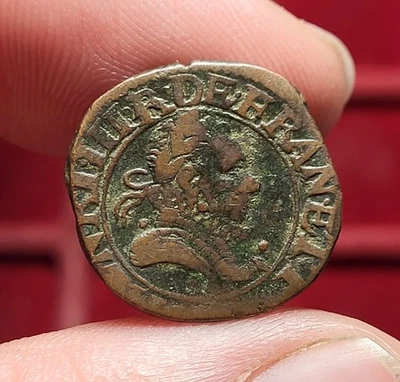 #111-1 ~ HENRI III - Double Tournois 1588 X AMIENS - CGKL 6 - RARE ! - Photo 1/2