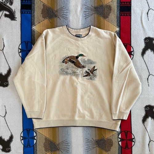 Vintage 90s Duck Embroidered Animal Crewneck Sweatshirt Size XLT Nature Outdoor