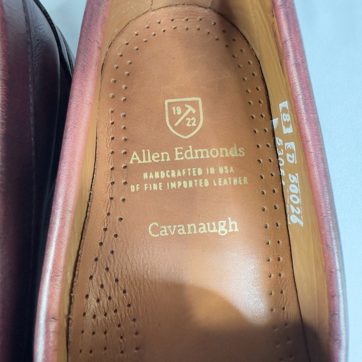Allen Edmonds Cavanaugh Penny Loafer Size 8D Burgundy Made