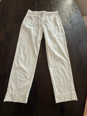 MaxMara White pull on Trousers L elastic waist with pockets