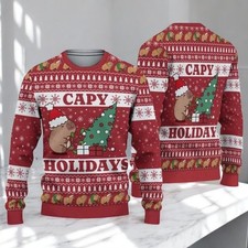 Capybara Capy Holidays Ugly Christmas Sweater, Cute Capy Xmas Gift