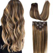 Clip in Hair Extensions Real Human Hair, Remy Human Hair Extensions Clip Ins for