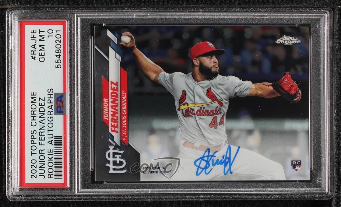 2020 Topps Chrome Rookie Junior Fernandez #RA-JFE PSA 10 GEM MT Auto RC 11mn