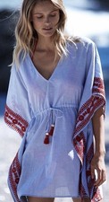 Tory Burch  Ravena Beach Tunic Dress M L  Caftan Cover up Beach Swim Size XS/S