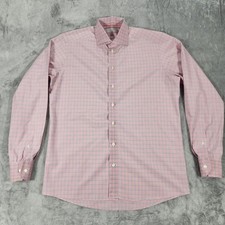 Eton Shirt Mens 16 41 Pink Blue Check Brighton Contemporary Fit Long Sleeve