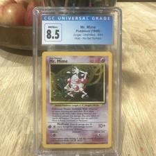CGC 8.5 1999 Mr. Mime 6/64 Jungle No Set Symbol Holo Pokemon Card! Awesome Card!