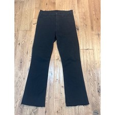 MOTHER The Hustler Ankle Fray Jeans Not Guilty Black High Rise Flare Size 29