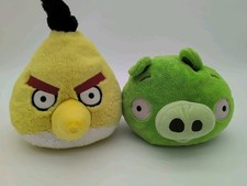 Angry Birds Yellow Bird Green Pig Stuffed Animal Plush 8 Commonwealth Toy