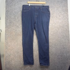 Rohan Jeans Mens Size 42L Navy Blue Cotton Blend Stretch Denim Pockets W42 L31