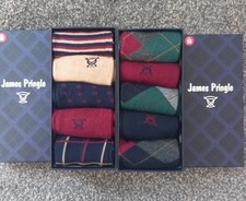10 pairs of James Pringle Men's Socks. Size 7-11.  5 Argyle & 5 Classic
