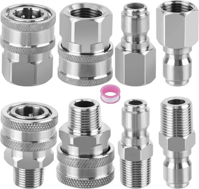 #ad #ad 8pcs 3 8quot;NPT Quick Connect Pressure Washer Hose Fittings Stainless Steel Adapter $39.99