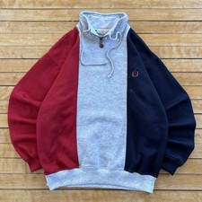 VTG 90s Bugle Boy Rugby 1/4 Zip Sweatshirt Co...