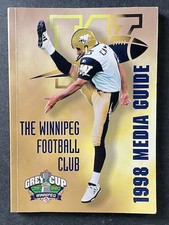 1998 Winnipeg Blue Bombers CFL Media Guide Signed By 48 Players Next To Bio