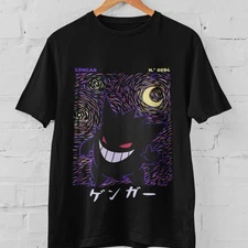 Gengar Anime Pokémon Night Sky Tee Ghost Monster Aesthetic Streetwear Unisex