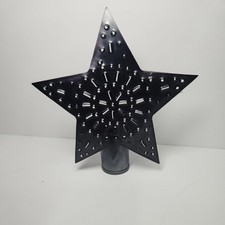 Primitive Rustic 5.5" Punched Tin Christmas Tree Star Tree Topper