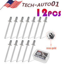 12PC Nos Dash Rivets Stainless Steel for GM Ford Chrysler AMC VIN Door Tag W/box