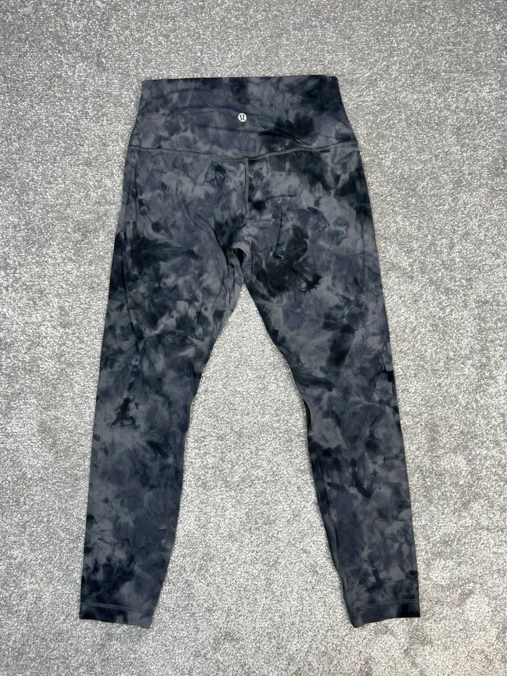 Leggings de tiro alto Lululemon Align para mujer 8 negros tie dye elásticos para correr Foto 2 de 4