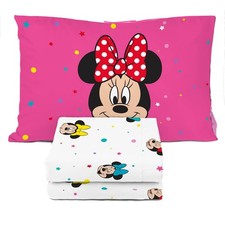 Disney Minnie Mouse Twin Sheet Set - 3 Piece Kids Bedding Set Includes Pillow...