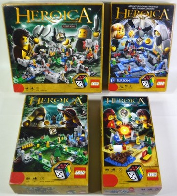 Lot of 4 LEGO Heroica Board Games Fortaan ilrion Draida Waldurk w/ Pieces 99%