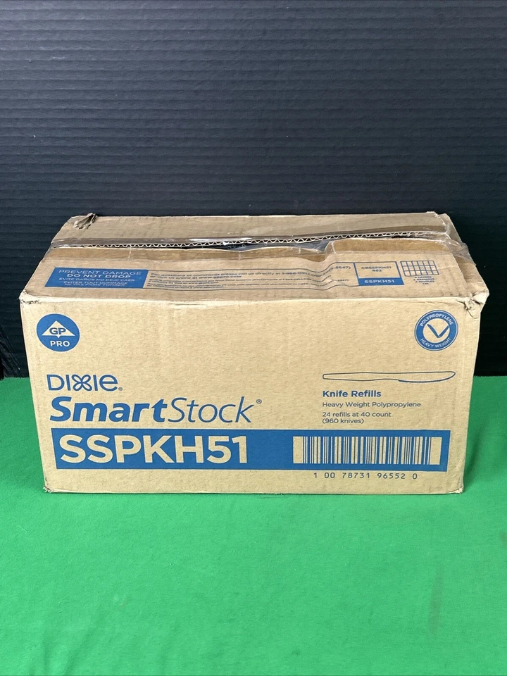 Cuchillos de recarga de cubiertos de plástico Dixie SmartStock 6 3/8" negros 40/paquete de 24 paquetes/CT Foto 2 de 2