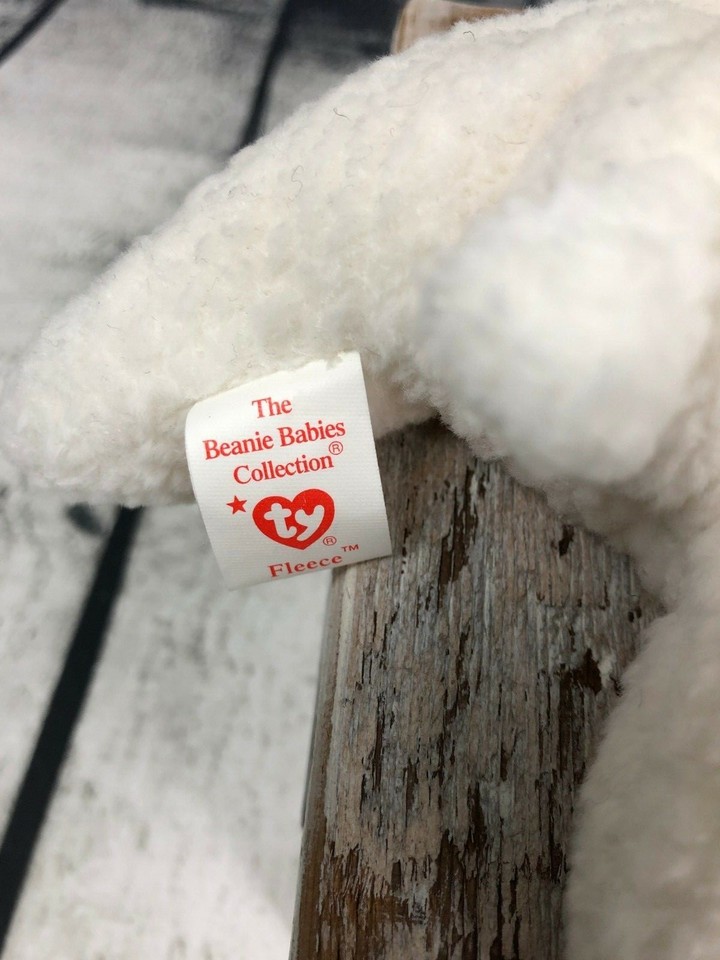TY Beanie Baby Fleece Lamb 7" Bean Bag Stuffed Animal Toy 1996 Retired