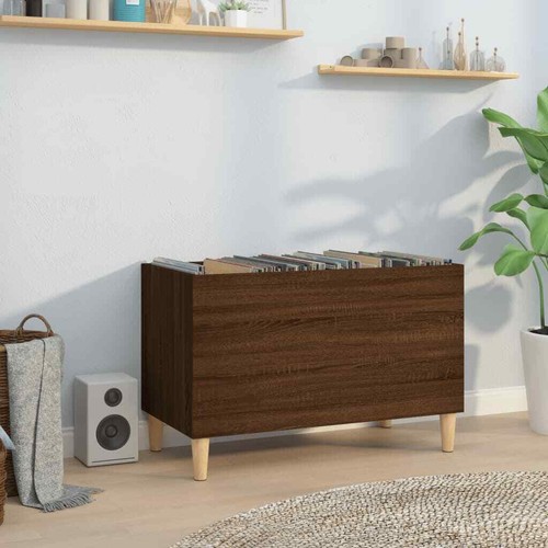 Mobile Porta Dischi Rovere Marrone 74,5x38x48 Legno truciolato