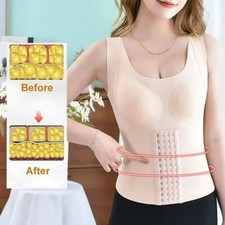 Waist Trainer Corset for Women Tummy Control Sport Workout Body Shaper Black--