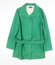 Therapy Womens Green Overcoat Coat Size 14 Button