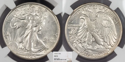 1934-D Walking Liberty 50 Cents (Half Dollar) NGC AU-55 #US103275