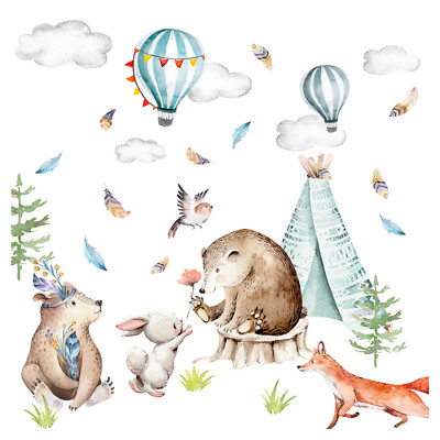 Wandtattoo Wandsticker Kinderzimmer Wald Tiere Wandbild Wandaufkleber Baby DL670