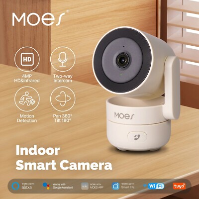 MOES WiFi Smart-Überwachungskamera 4 MP HD / Infrarot-Nachtsicht / Panorama 360°
