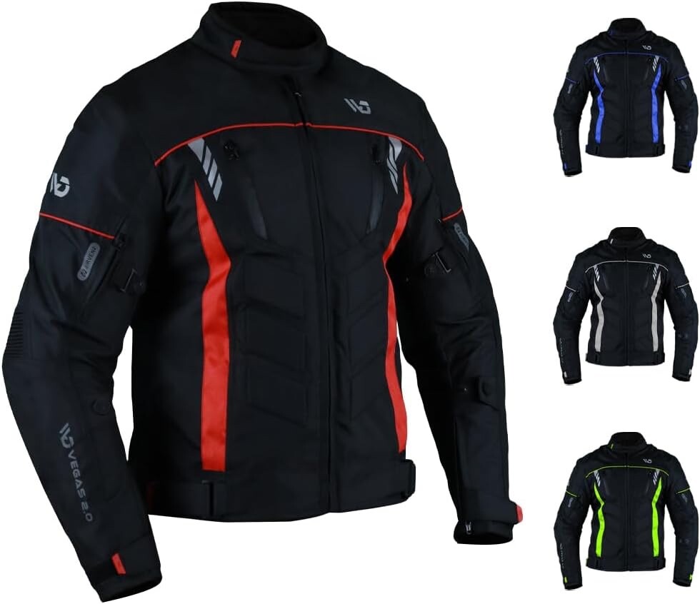 Giacca Moto Tessuto Con Protezioni Antivento Giacca Motociclista Giacca Moto