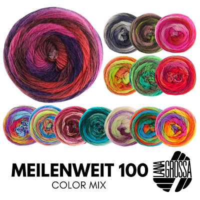 Lana Grossa MEILENWEIT 100g Color Mix Sockenwolle 400m - Farbexplosion!
