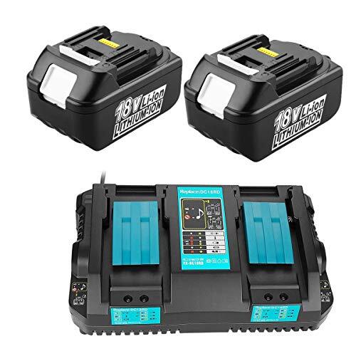 Caricatore doppio rapido DC18RD con BL1850B 18V 5Ah Batterie di ricambio (m3g)
