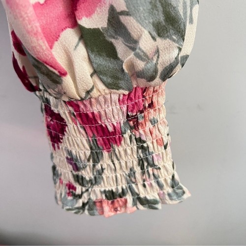 Express Pink Long Sleeve Flutter Peplum Blouse Small - Picture 7 of 9
