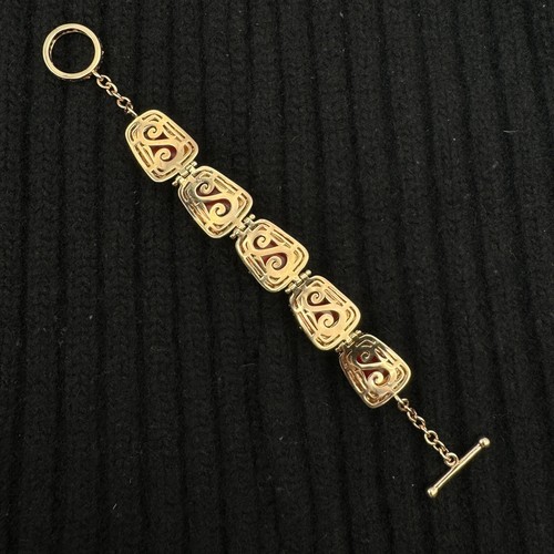 Vintage Sterling Natural Red Coral Bracelet Rose Gold Plated BBJ JZ China 925 - Picture 6 of 10
