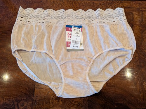 NWT Olga All Day Fit Women's Microfiber Secret Hug Beige Hipster XL /8