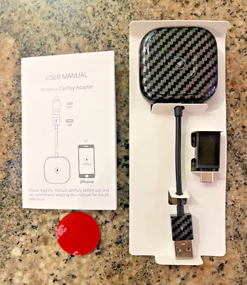 Wireless Apple Carplay Adapter Bluetooth Wired to Wireless Dongle for iPhone