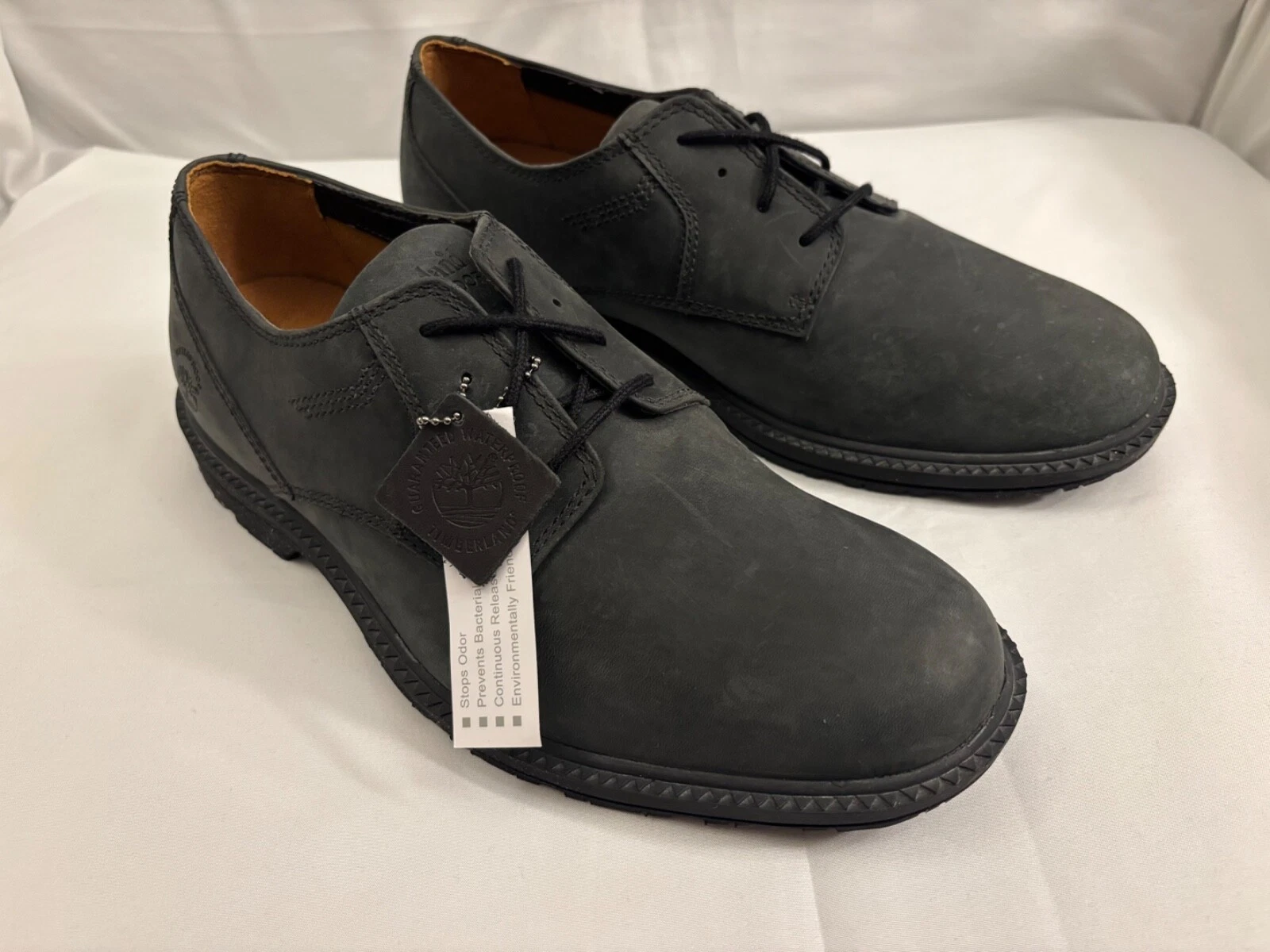 Timberland Uomo Pelle Antracite Oxford Cuciture Espansione Impermeabile Taglia 11 W