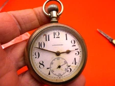 Excelsior Gents Jumbo 60mm  Hand Wind  Pocket Watch. Nickel..  TLC.